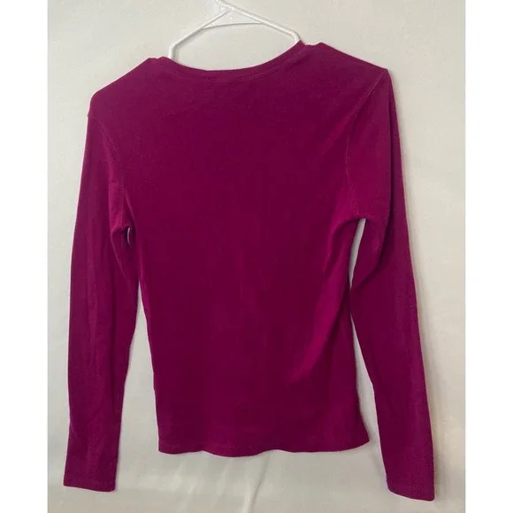 Ralph Lauren Sport Magenta Long Sleeve Crew Neck T Shirt Pony Logo Size M - Picture 12 of 12